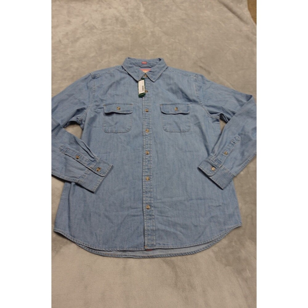 Alesbury L Men's Blue Denim Regular Lightweight Button Up Cotton Shirt New